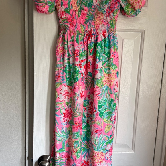 Lilly Pulitzer Selah Short Sleeve Smocked Midi Dress - Picture 5 of 5